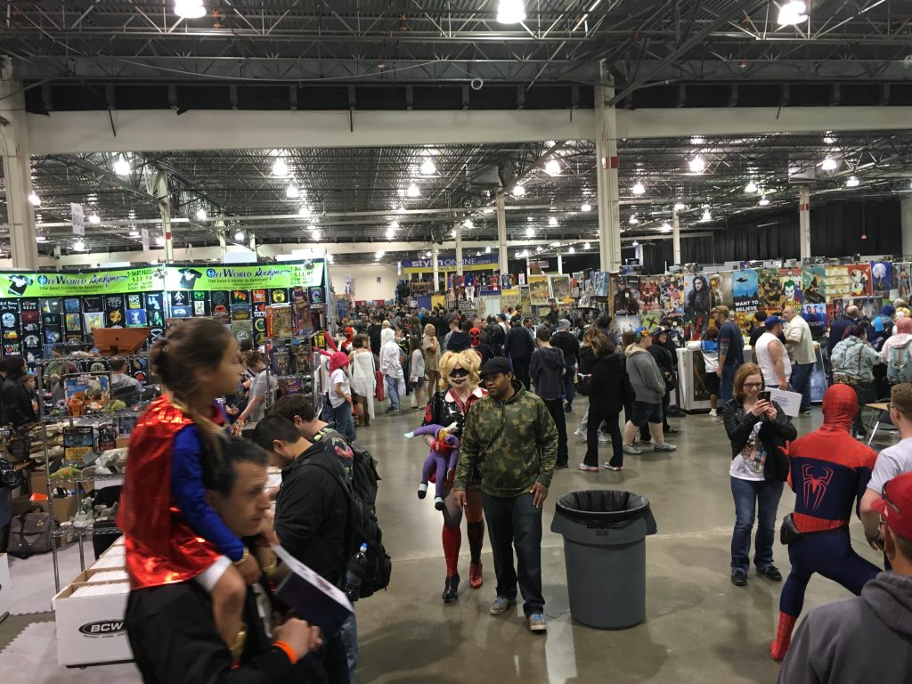 Bustling fans fill the showfloor of the Suburban Collection Showplace.