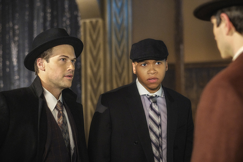 DC's Legends of Tomorrow --"The Chicago Way"-- LGN208b_0289.jpg -- Pictured (L-R): Nick Zano as Nate Heywood/Steel and Franz Drameh as Jefferson "Jax" Jackson -- Photo: Robert Falconer/The CW -- ÃÂ© 2016 The CW Network, LLC. All Rights Reserved