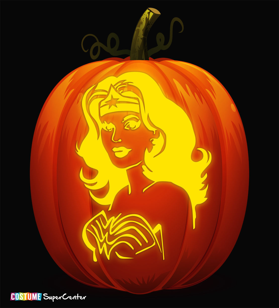 wonder woman logo stencil pumpkin