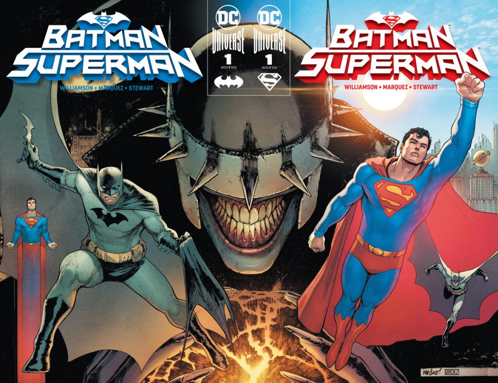 Batman and Superman join forces to hunt down six infected heroes and the Batman Who Laughs